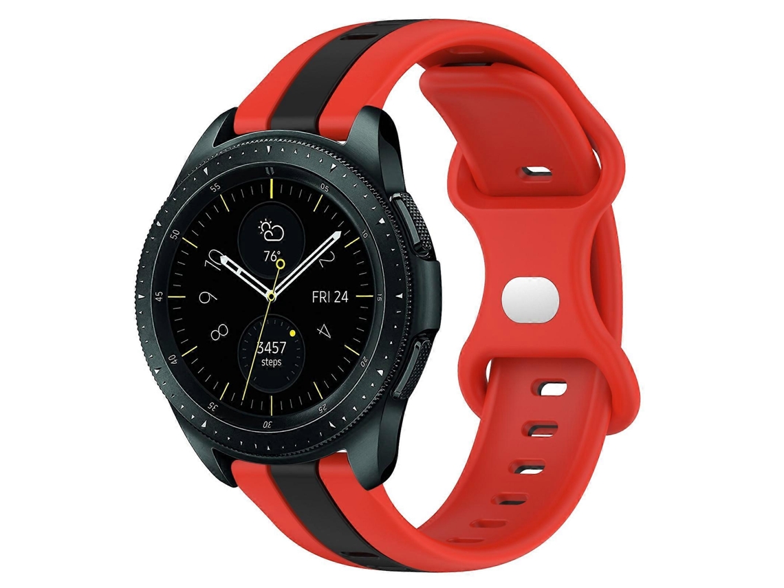 Pulseira De Silicone Bicolor Com Fecho Borboleta Para Samsung Galaxy Watch 42mm 20mm