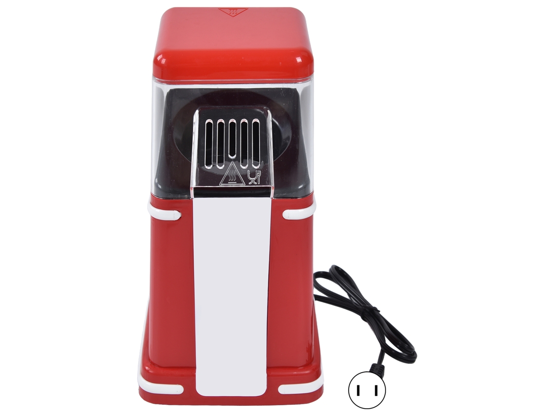 Máquina de pipoca elétrica ar quente 1200w compacta para festas familiares | S/MARCA