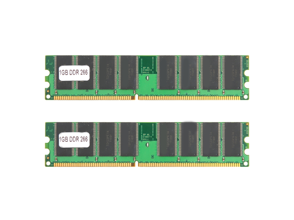 2 Unidades De Módulo De Memória Desktop Ddr De 1gb 226mhz Pc2100 Duas Faces 16 Grãos Componente Eletrônico