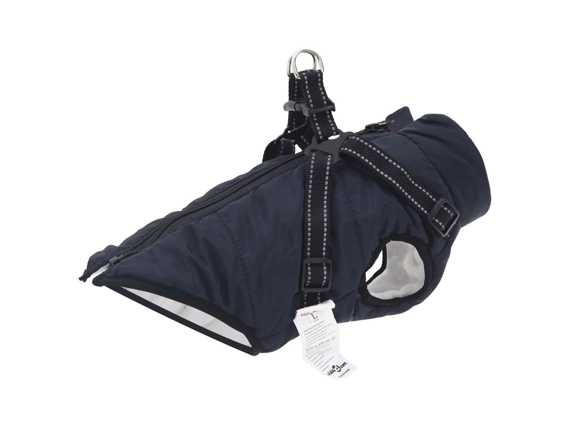 Vidaxl Casaco Azul Marinho L36 Velo E Poliéster