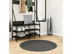Vidaxl Tapete De Pelo Curto Iza Visual Escandinavo Ø 100 Cm Antracite