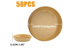 Papel Manteiga Descartável Antiaderente para Fritadeiras Elétricas. MDUG (50 Unidades, 23cm de Diâmetro)