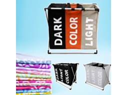Cesto De Roupa Dobrável Com 3 Compartimentos Para Separar A Roupa Suja, Para Organizar E Guardar Roupa Suja De Forma Prática