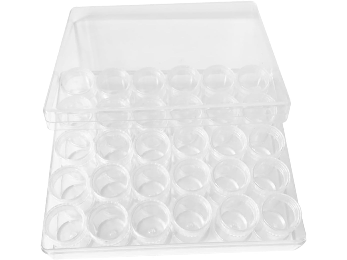 1 De Caixas Organizadoras De Plástico Transparente Para Cremes E Loções.