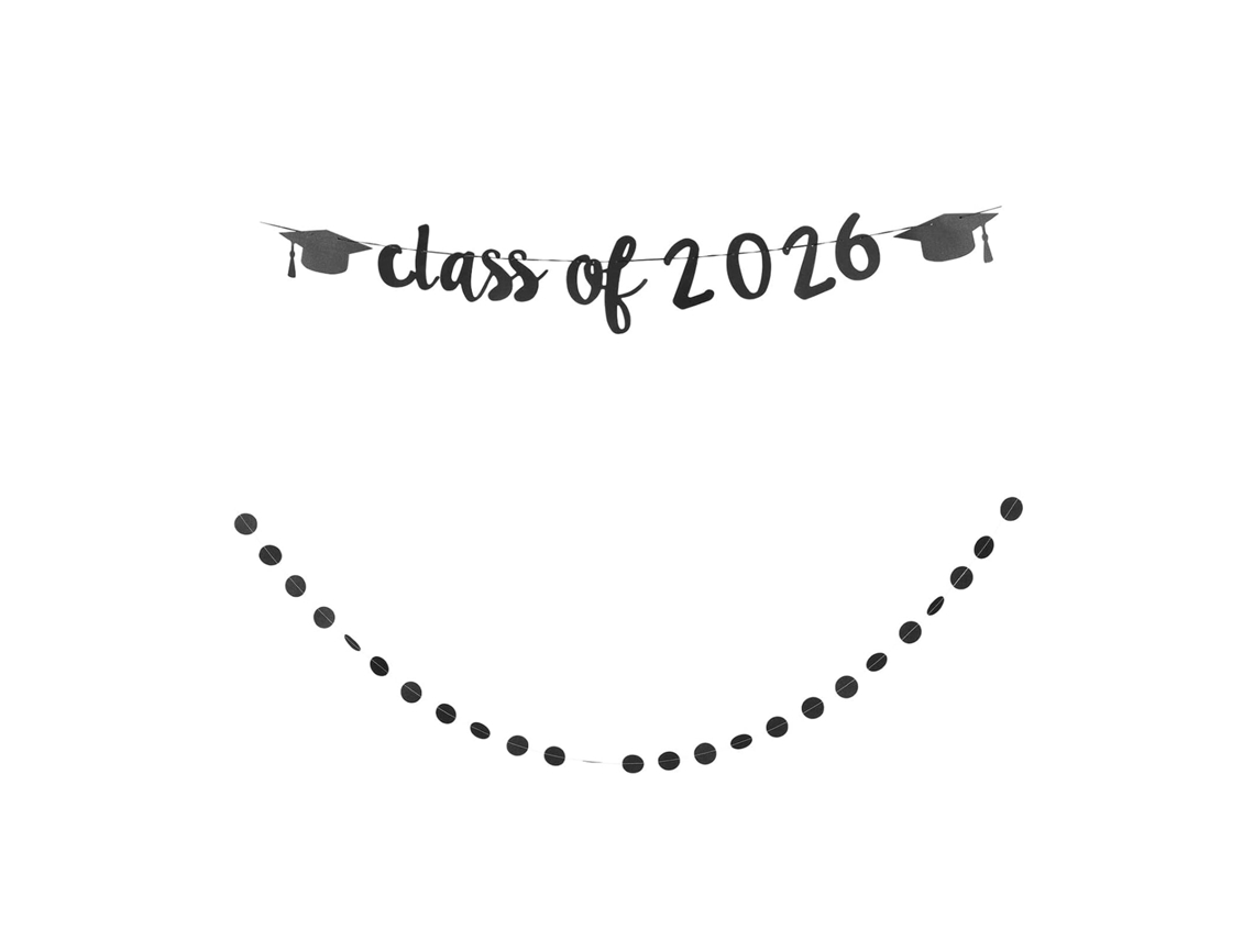 Faixa Decorativa Uthclo 2026 Para Festa De Formatura, Preta Com