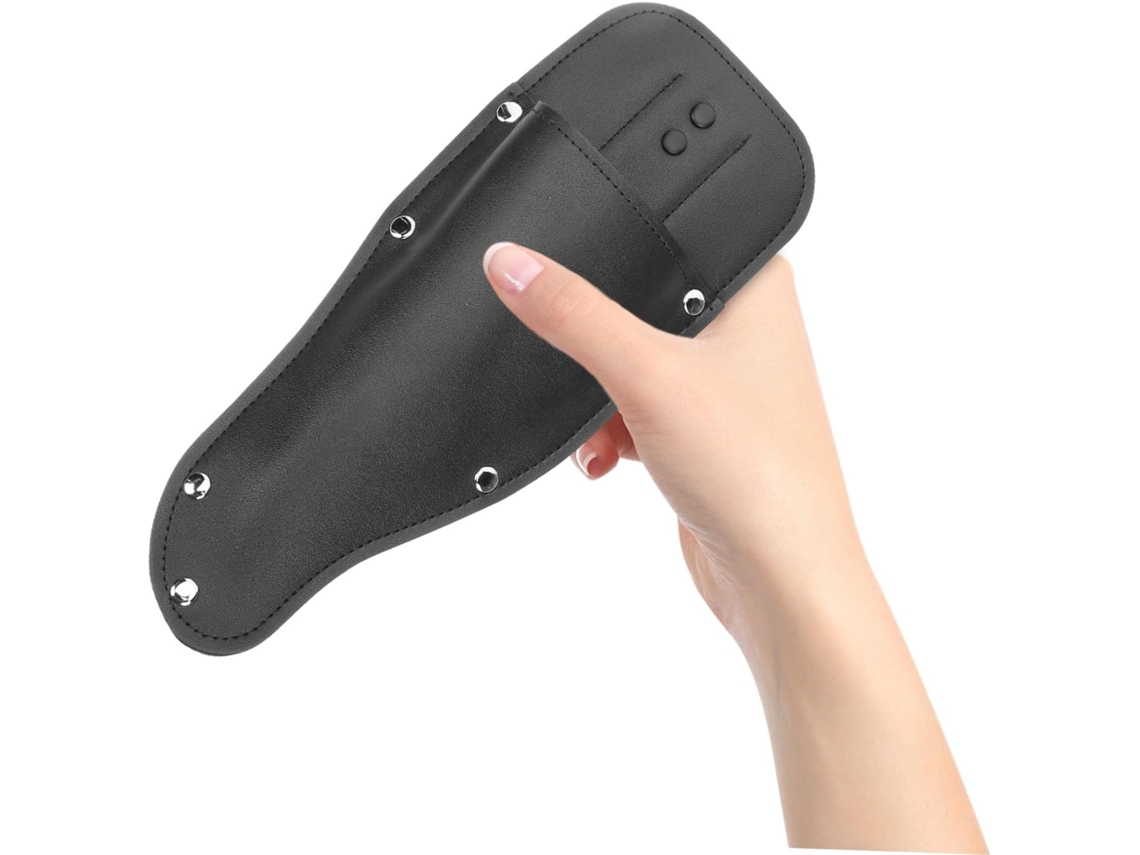 Estojo Para Ferramentas Em Couro Pu Preto Com Presilha Para Cinto, Ideal Para Tesouras De Jardinagem.