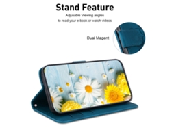 Capa Em Couro Pu Para Apple Iphone 16 Pro Max - Azul Escuro