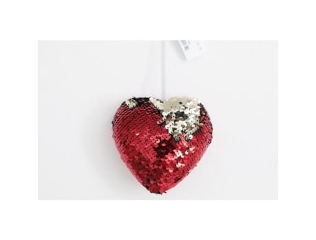 Decoração de árvore de Natal com lantejoulas de coração - Vermelho