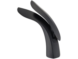 Misturador De Lavatório Preto Em Latão Design Moderno E Elegante Água Quente E Fria Válvula Cerâmica