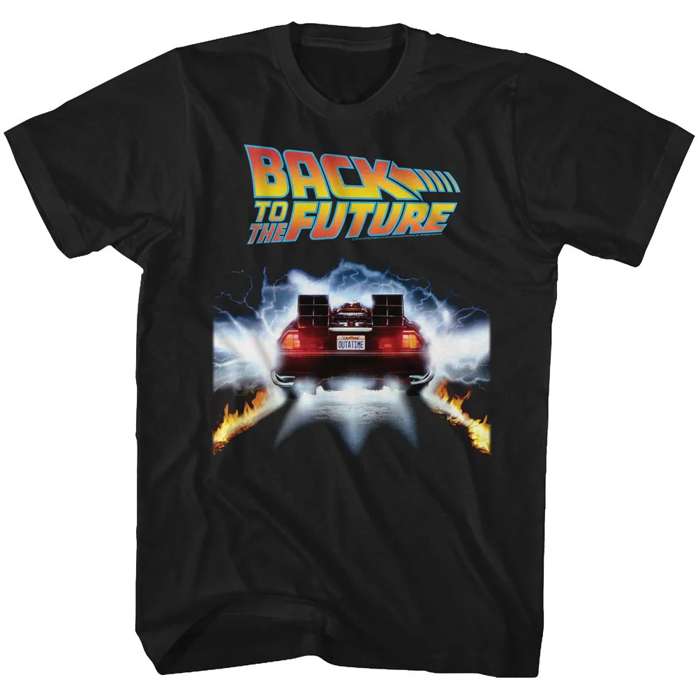 Unisex Adult T-shirt Rockinstone Back To The Future Movie Tail Lights Black Sizexxxl
