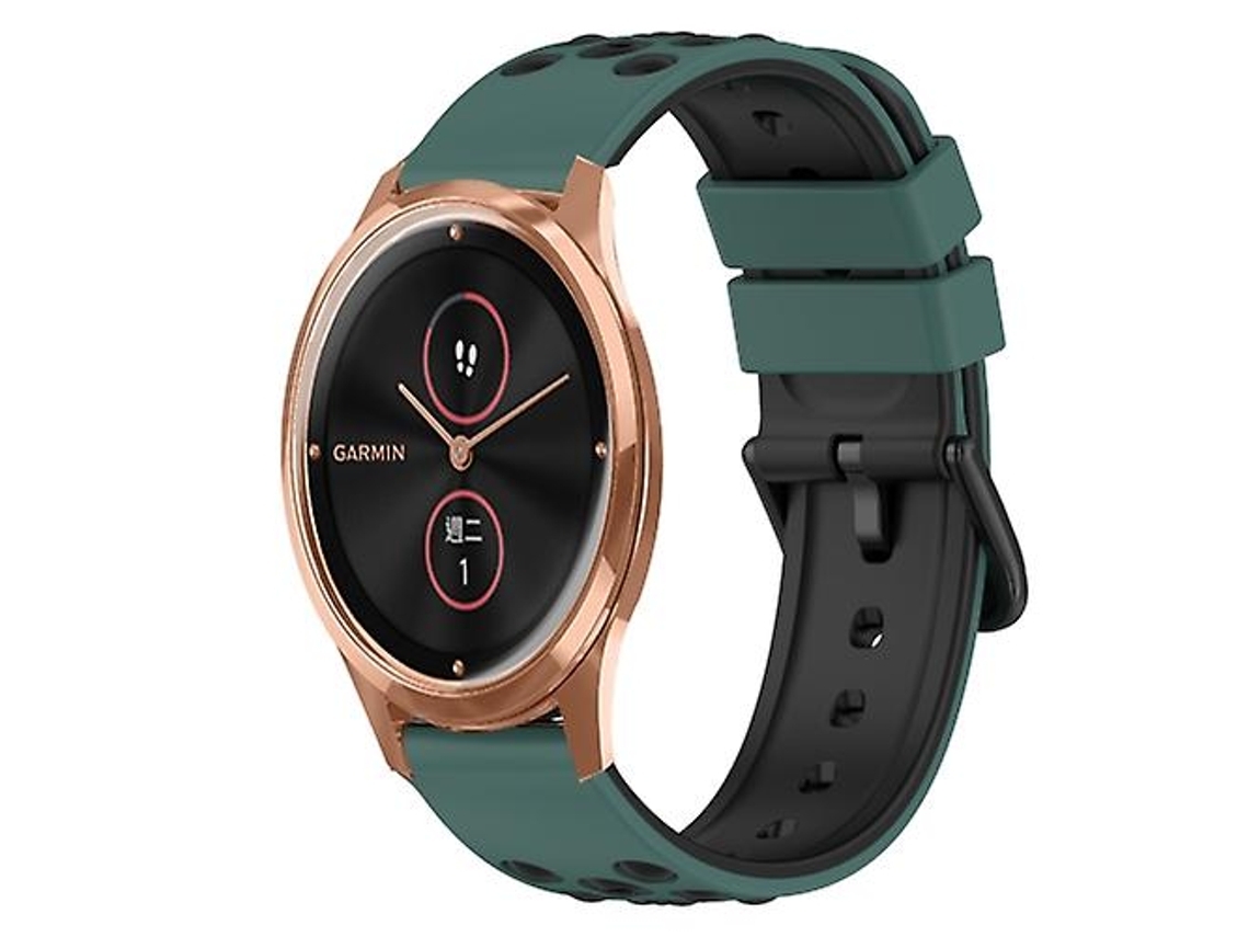 Pulseira De Relógio Garmin Garminmove Luxe 20 Mm, Silicone, Dois Tons, Verde - Oliva, Preta, Chenille