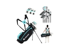 Conjunto de tacos de golfe femininos Costway, 15 peças, modelo Destro, com bolsa de suporte (460cc - League - Azul)
