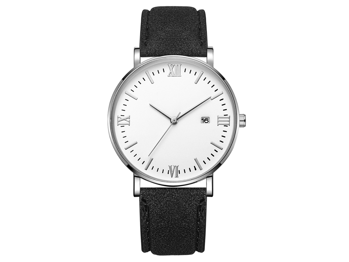 Relógio de quartzo com pulseira de couro, estilo simples e moderno, decoração manual (6)