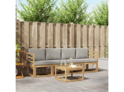 Vidaxl Conjunto De Sofás Para Exterior 5 Pcs Branco E Cinzento-claro