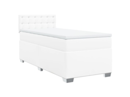 Cama com Molas Couro Artificial Branco MAISON EXCLUSIVE 90x200 cm