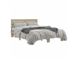 Bed Frame, Bed Frames Vidaxl Marrom Madeira Processada (140 X 200 Cm)