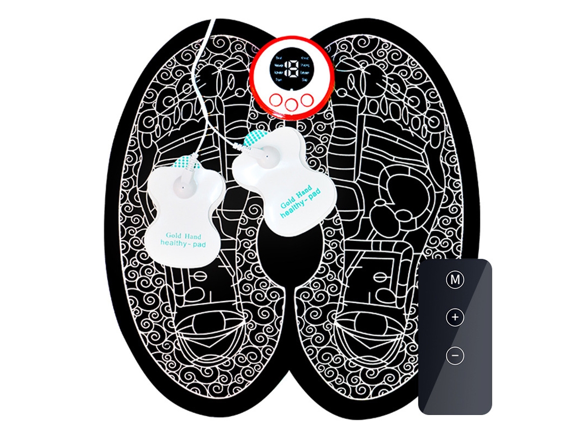 Lurelia Tapete Massageador Ems Para Pés, 8 Modos, 19 Intensidades Níveis, Usb, Controlo Remoto, Relaxamento Muscular, Uso Diário