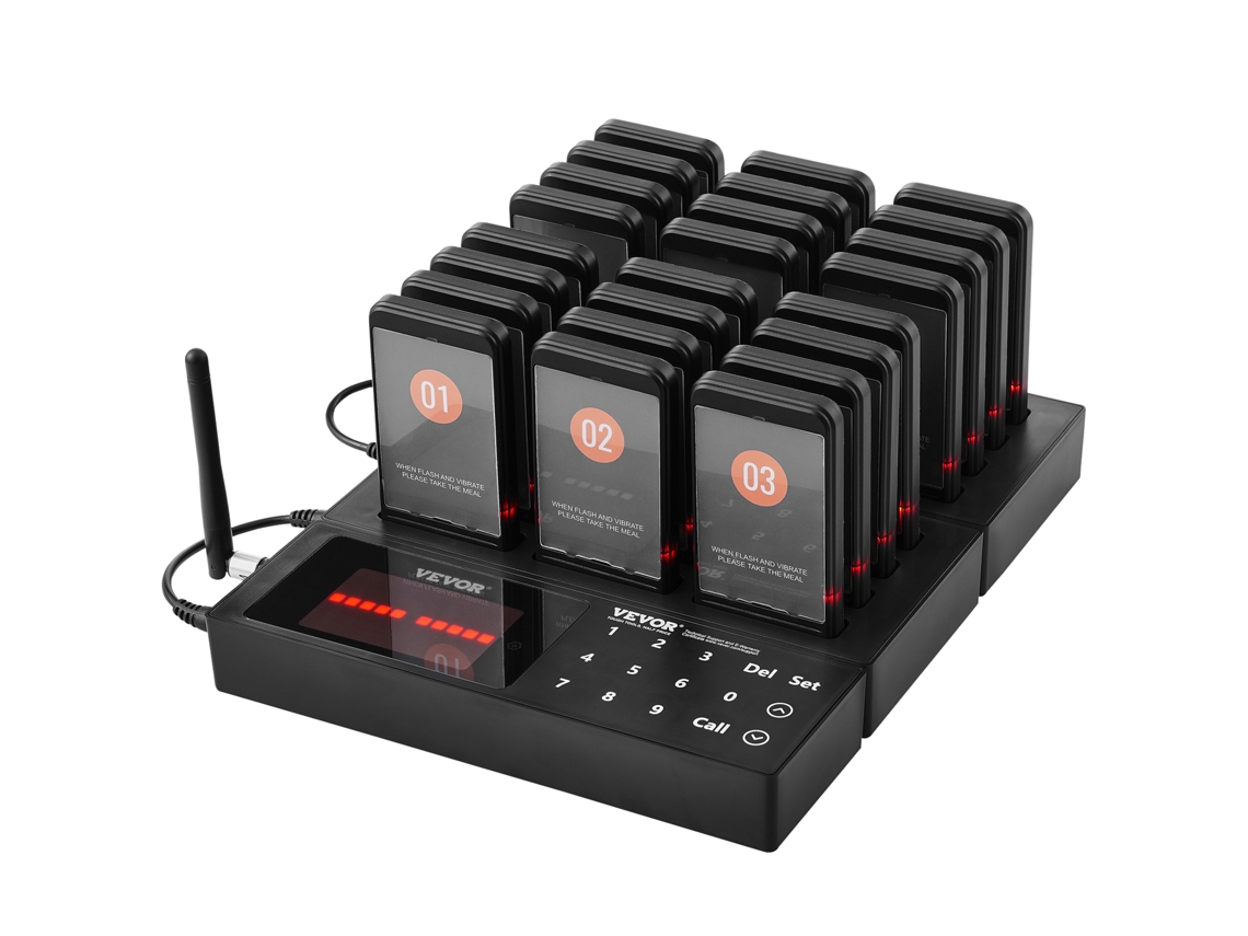 Convidado Sem Fio das Portas Copos Da Chamada Do Sistema 24 Do Pager Do Restaurante de VEVOR Que Enfileira a Chamada