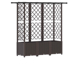 Conjunto 1 Canteiro De Jardim Elevado Vidaxl Castanho Polipropileno (163,5 X 40 X 136 Cm)