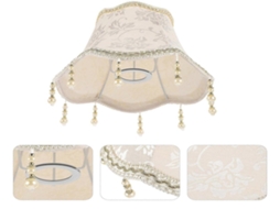 Papel de seda floral Lurelia Abajur com borlas, para castiçal de mesa, soquete E27, 25x25x18 cm