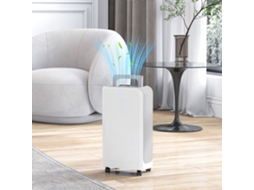 Desumidificador Elétrico 12l/dia Silencioso Até 13 18m² C/rodas Temporizador de 24 Horas Ecrã Digital Humidade e Pega para Quarto Branco