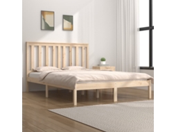 Vidaxl Estrutura De Cama Casal 135x190 Cm Pinho Maciço