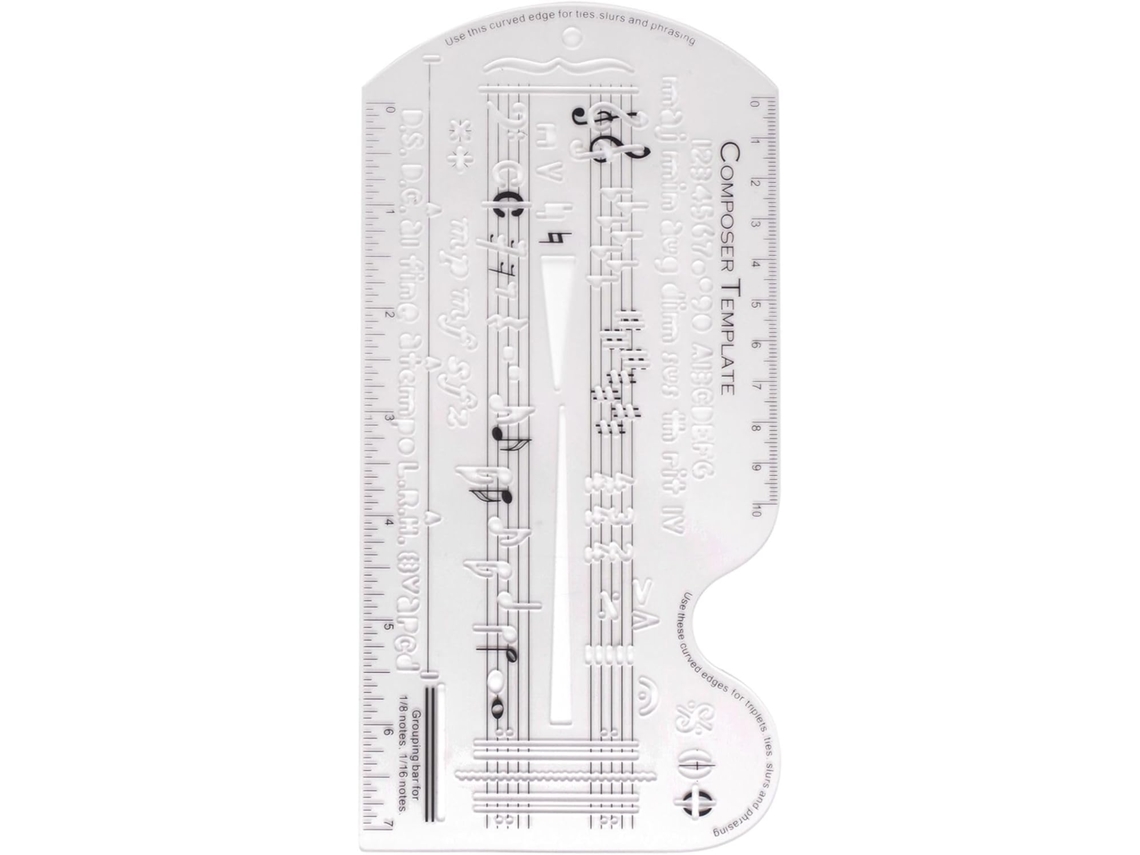 Caderno De Notas E Símbolos Para Composição Musical, Régua De Desenho