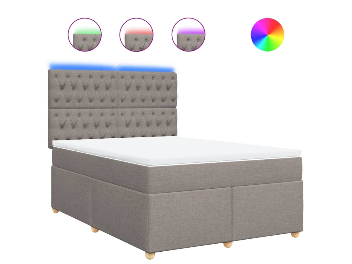 Box Spring Bed, Box Spring Beds Vidaxl Cinzento-acastanhado Tecido (160 X 200 Cm)