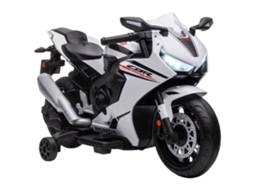 Motocicleta Elétrica para Crianças com Carteira Honda. Bateria Recarregável de 6v. Velocidade 3km/h. Branco Ge