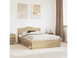 Vidaxl Estrutura da Cama com Cabeceira Sonoma 160 X 200 Cm