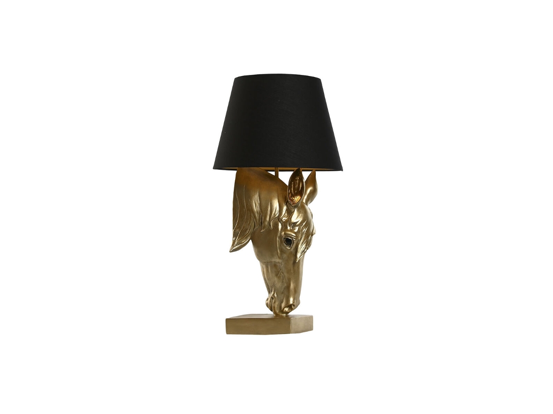 Lâmpada de mesa HOME ESPRIT Preto Dourado Resina 50 W 220 V 30 x 30 x 59 cm
