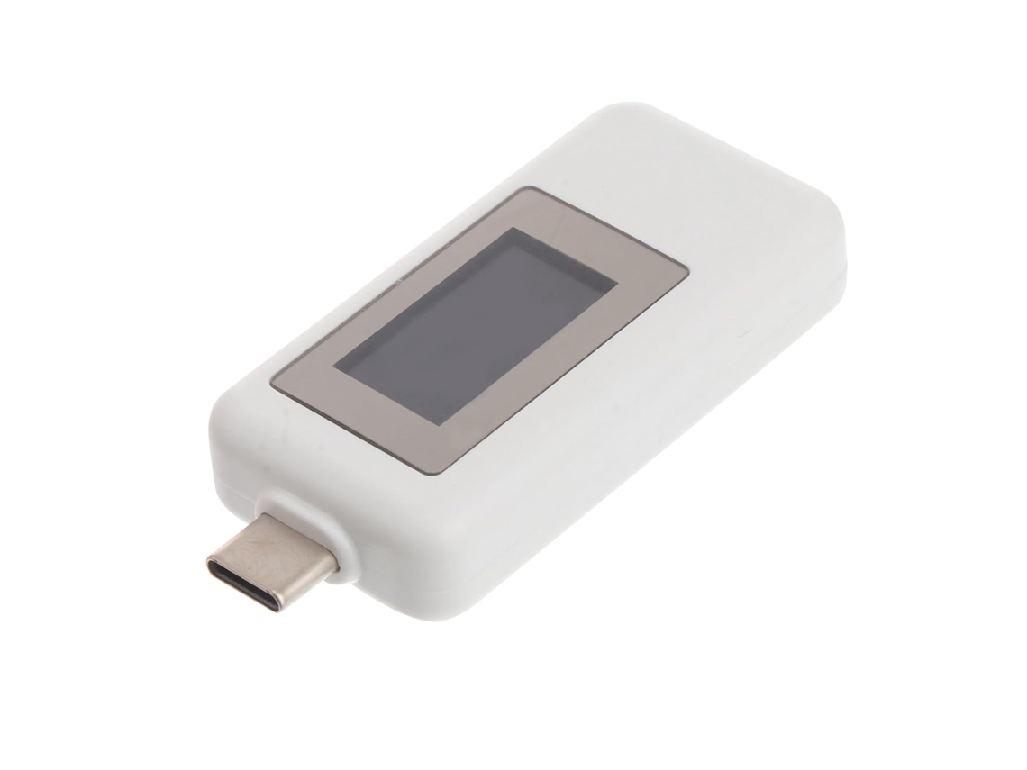 Testador Usb-c Branco De 24 Pinos Com Display Digital E Temporizador