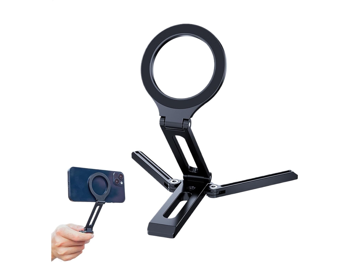 Tripé Magnético Dobrável Para Celular, Suporte De Mesa Dobrável E Portátil Em Alumínio Para Celulares Multifuncionais