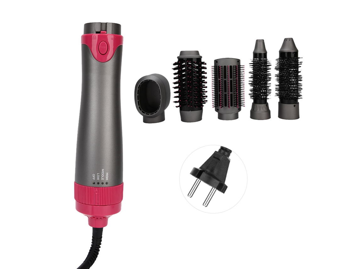Secador De Cabelo 5 Em 1 Pente Com Ar Quente Para Secar, Alisar E Cachos Ferramenta De Estilo