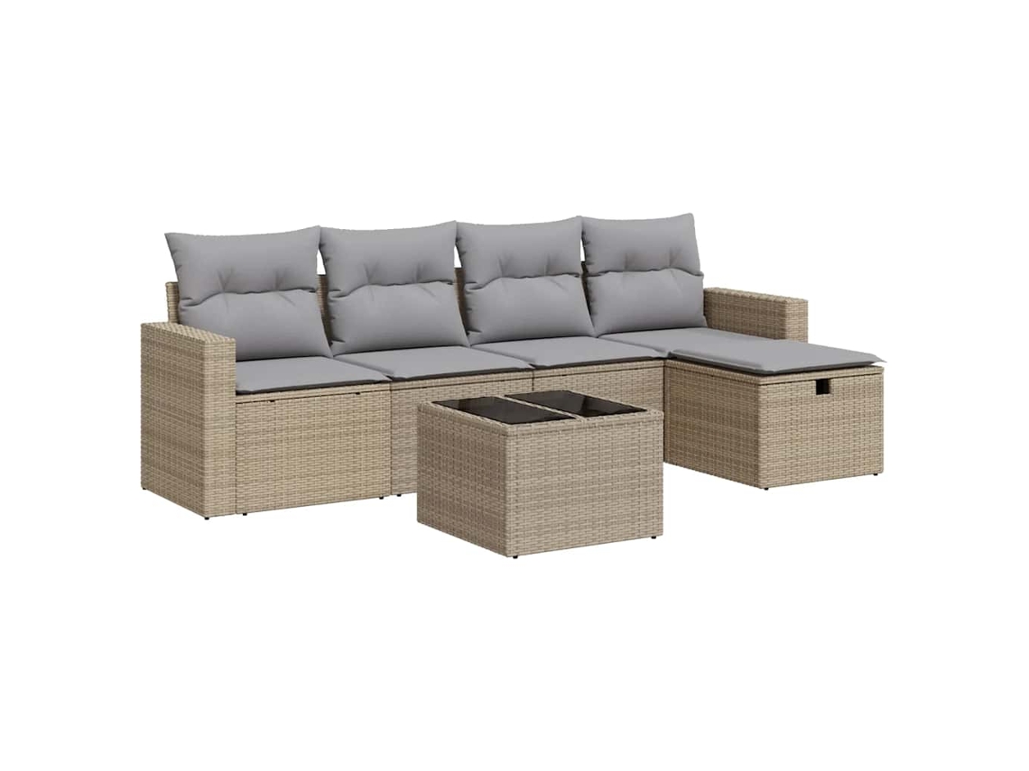 Garden Sofa Set, Garden Sofa Sets Vidaxl Bege Rattan / Vime (n/a)