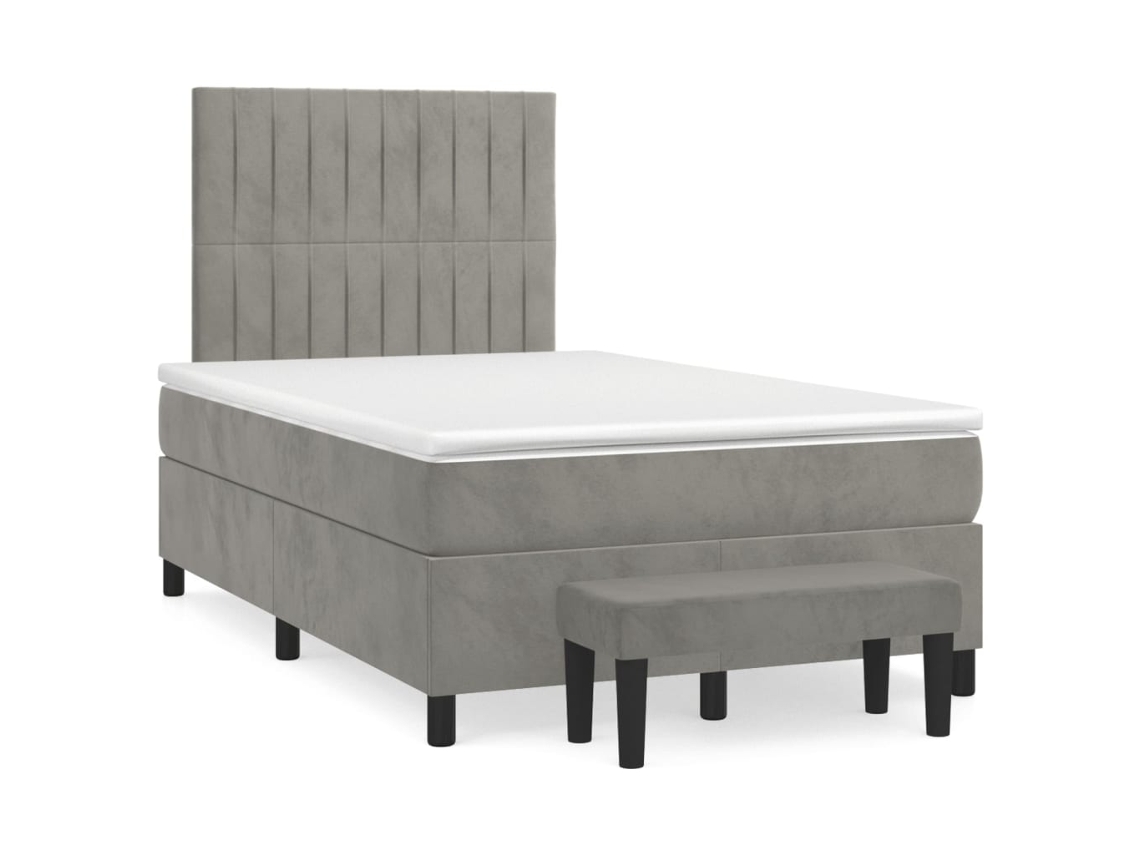 Box Spring Bed, Box Spring Beds Vidaxl Cinzeto Veludo (120 X 200 Cm)