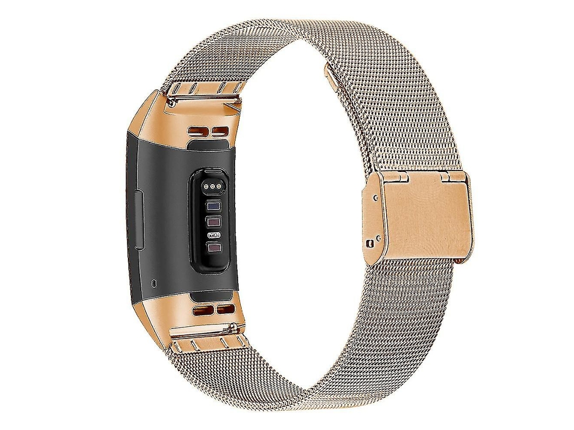Pulseira de substituição ajustável para smartwatch Fitbit Charge 6/5, dourada. Ly Ebike
