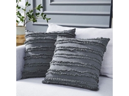 2026 funda de Almofada Cinza para Sofá Cama, Algodão e Linho Decorativo, 18x18 Polegadas, Conjunto de 2