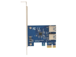 Cartão Riser Pci E 1 Para 2 Alta Estabilidade Divisor Pcie 1x Para 2 Adaptador Usb 3.0 Externo
