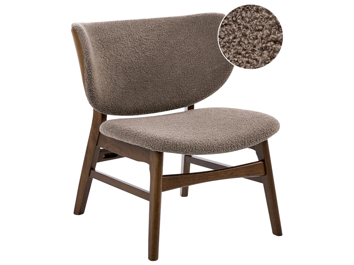 Sillón Beliani Day De Bouclé Beige 62x69x70