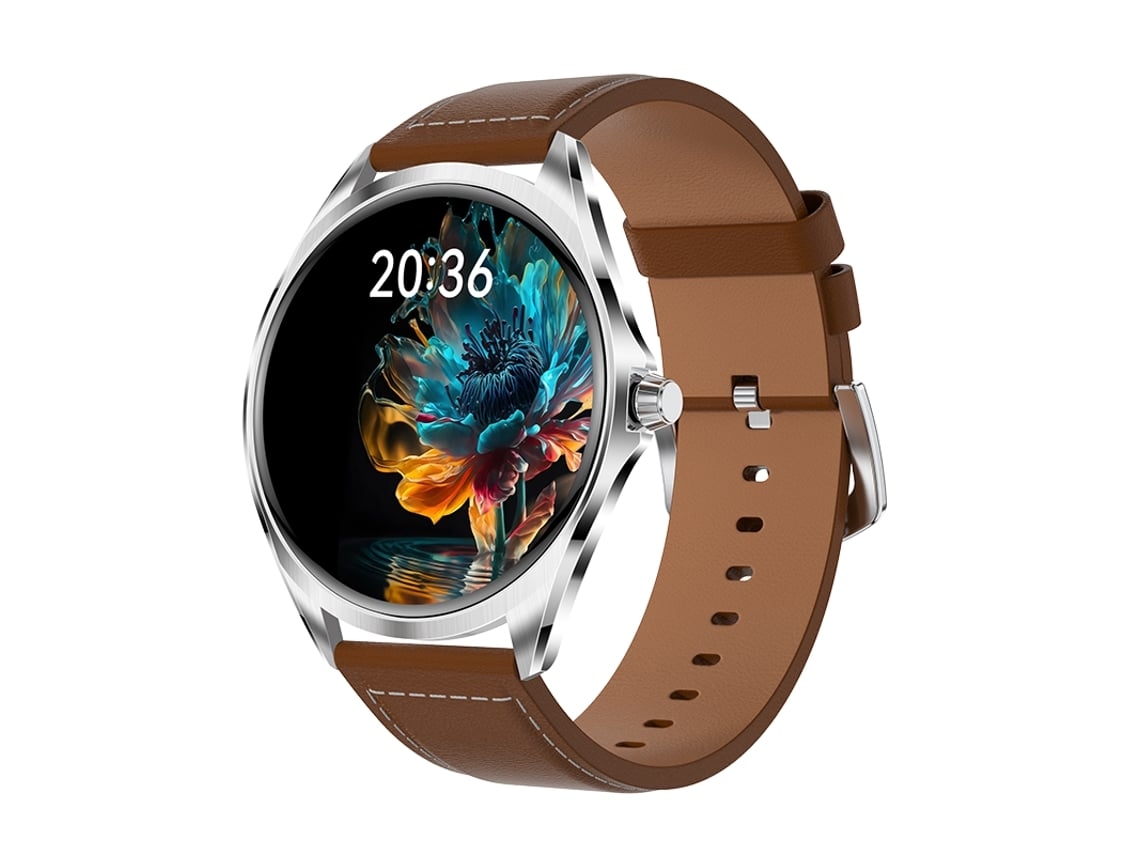 Smartwatch com Tela Amoled de 1 43 Polegadas Chamadas Bluetooth e Modos Esportivos Marrom YEMAESRE