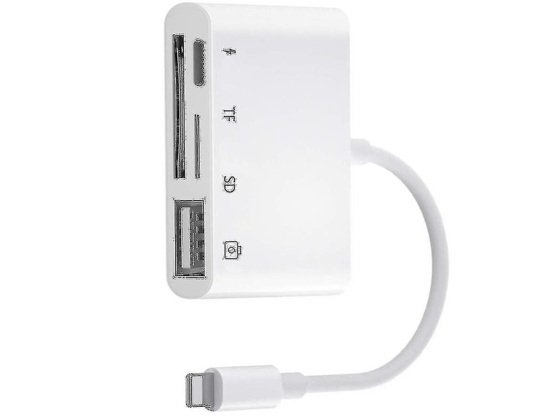 Adaptador Leitor Sd 4 Em 1 Usb Câmera, Leitor Sd/tf, Usb Otg 2.0 Fêmea, Compatível Telefone 13/12 Etc E Pad Branco Bestvite