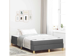 Vidaxl Cama Box Com Colchão Cinza Escuro 120 X 190 Cm Tecido