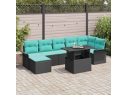 Vidaxl Conjunto De Sofá De Jardim 8 Unid. Preto