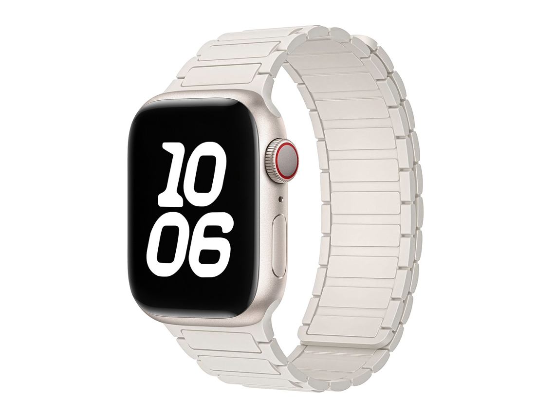 Pulseira Magnética de Silicone Halinuia para Apple Watch Series 1 11/ultra 1 3/se3 , Design Esportivo Respirável. Branca (38 42 Mm)