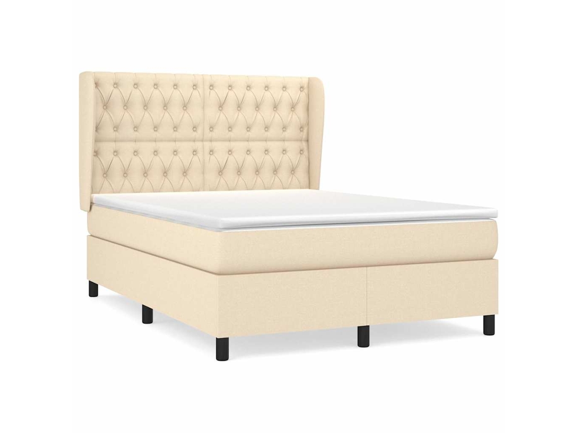 Box Spring Bed, Box Spring Beds Vidaxl Creme Tecido (140 X 190 Cm)