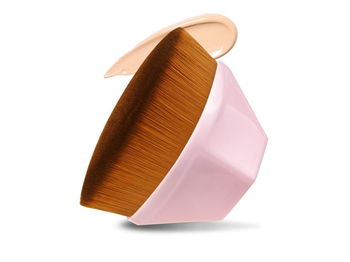 Pincel de Base Perfeito Pincel de Rosto Mágico Topo Plano Multifuncional Denso (rosa)