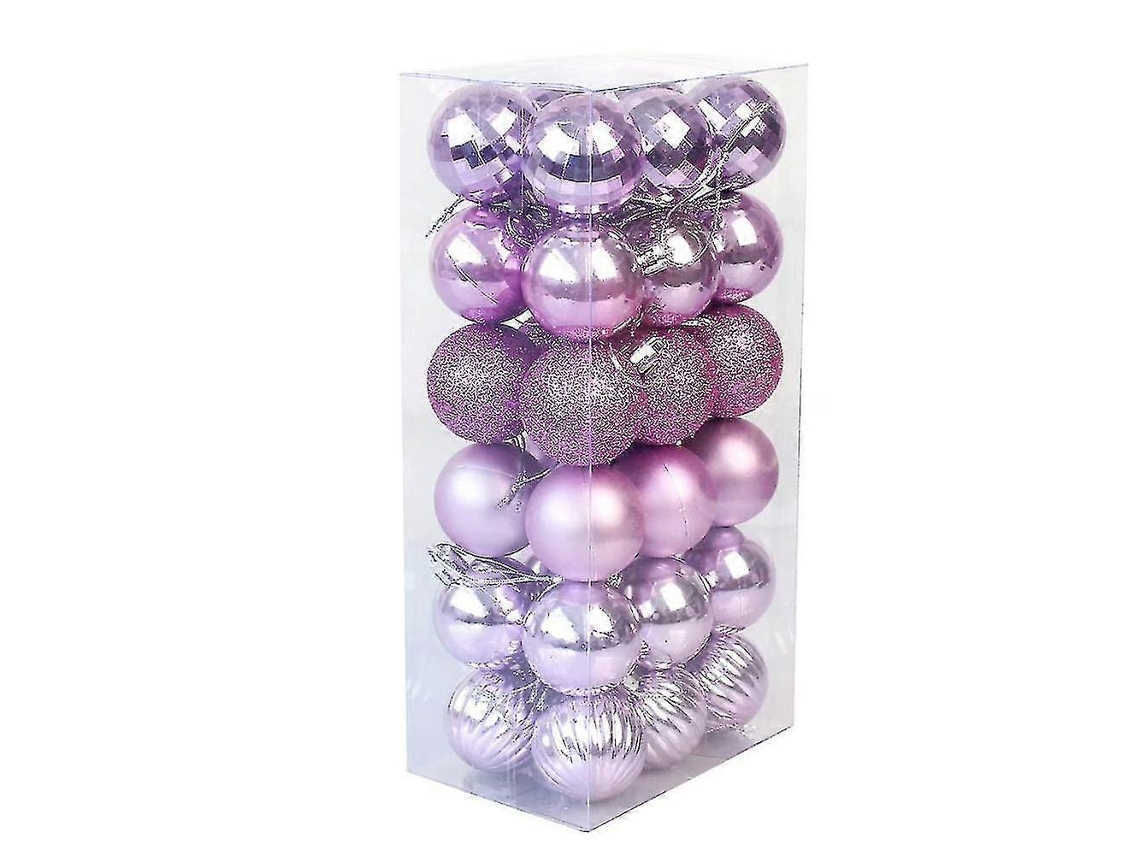 Bolas De Natal, Bolas De Natal Inquebráveis, Bolas De Natal (4 Cm) Bola De Natal Roxo Claro Olysi Shop (pacote Com 36)