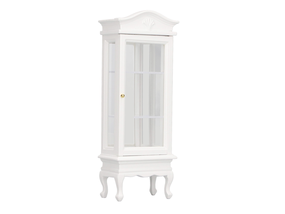 Armário Miniatura Casa De Boneca 1:12 De Madeira Simulação Telhado Arco Branco Porta Singular Para Bonecas