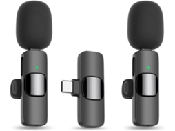 Lurelia Microfone De Lapela Sem Fios Redução De Ruído Usb-c Tipo C Bluetooth Para Gravação